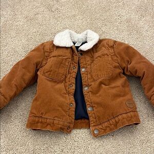 Brown Corduroy Kids Jacket with Sherpa Collar